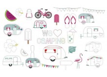 Stickserie - Camping incl. Anhänger & ITH Tasche & Wimpel